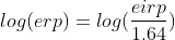 log(erp)=log(\frac{eirp}{1.64})